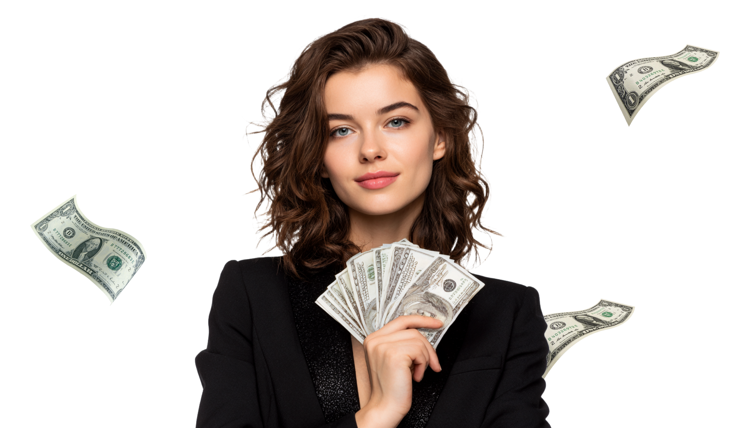 Happy person with money